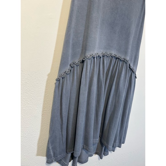 POL Womens Denim Blue Dress Racerback Crochet Detail Zipper Sleeveless M - Picture 6 of 11